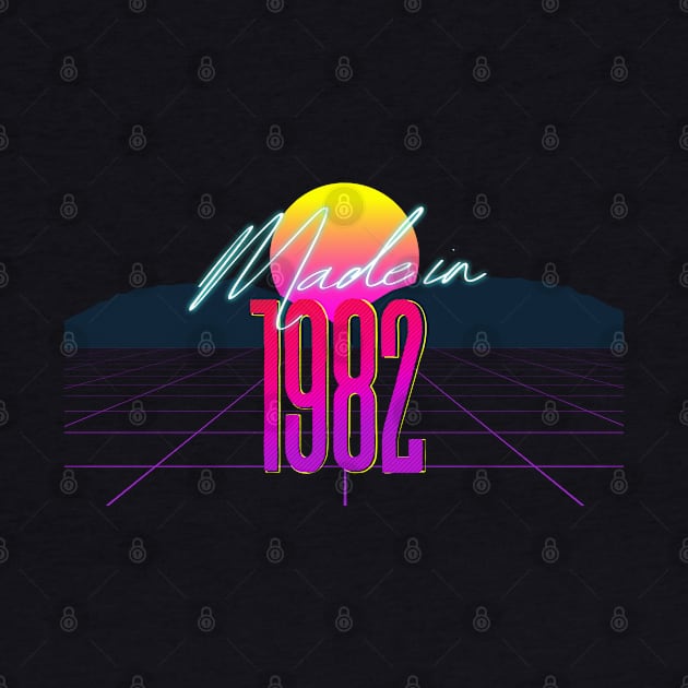 Made In 1982 ∆∆∆ VHS Retro 80s Outrun Birthday Design by DankFutura